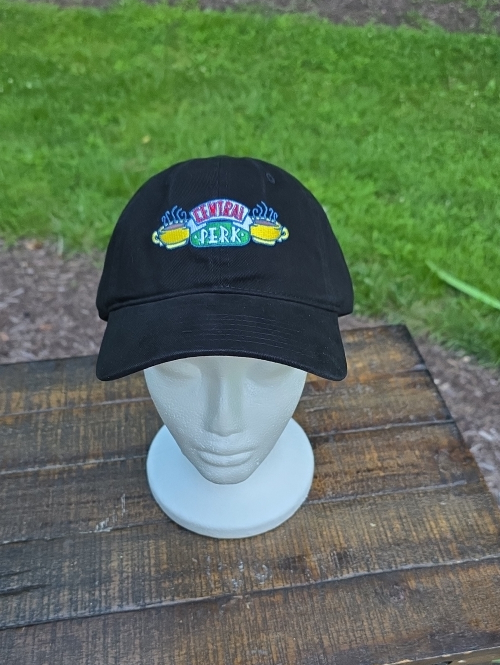 FRIENDS Black Central Perk Embroidered Baseball Cap